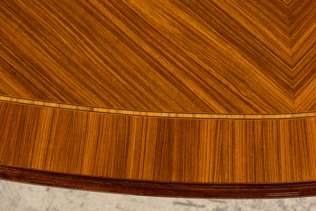 Antique French Louis XVI Style Rosewood Dining Table with Floral Inlay