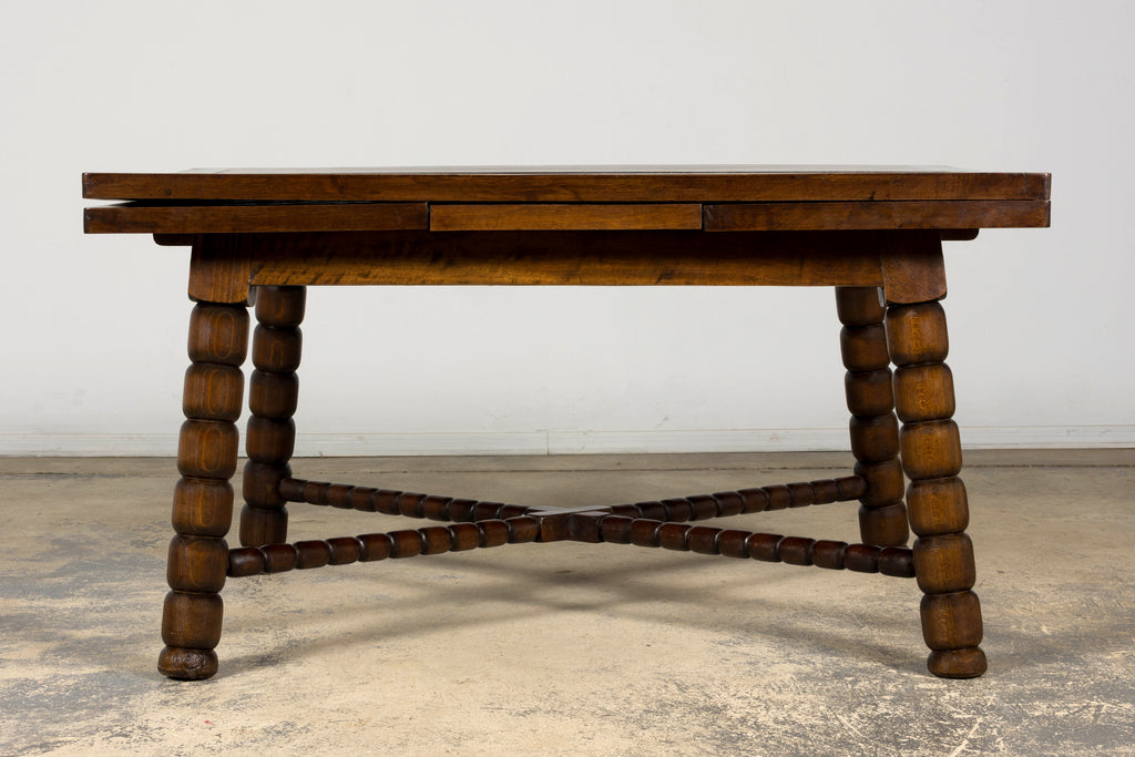 Late 19th Century English Jacobean Style Walnut Extendable Dining Table