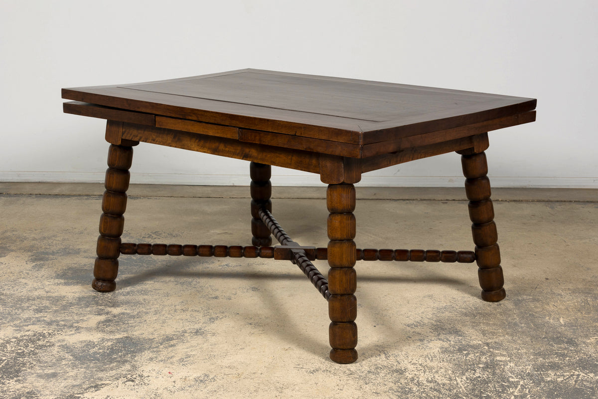 Late 19th Century English Jacobean Style Walnut Extendable Dining Table