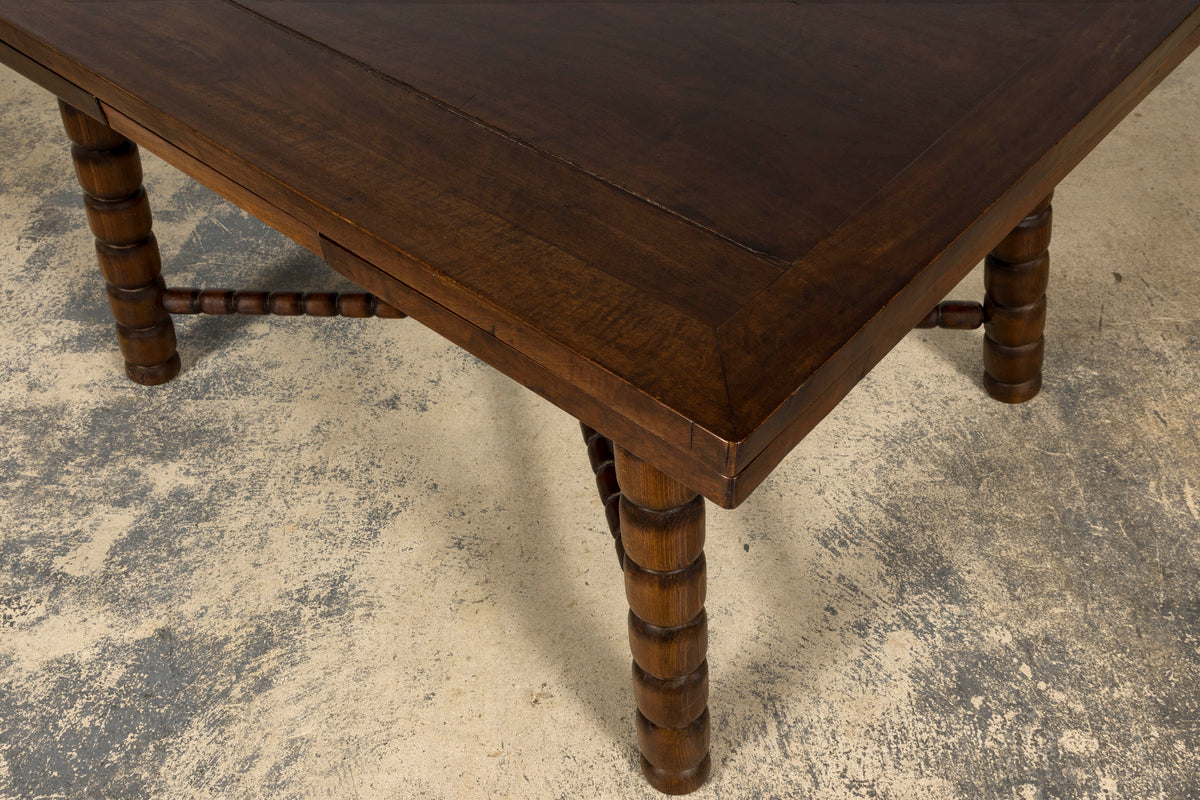 Late 19th Century English Jacobean Style Walnut Extendable Dining Table