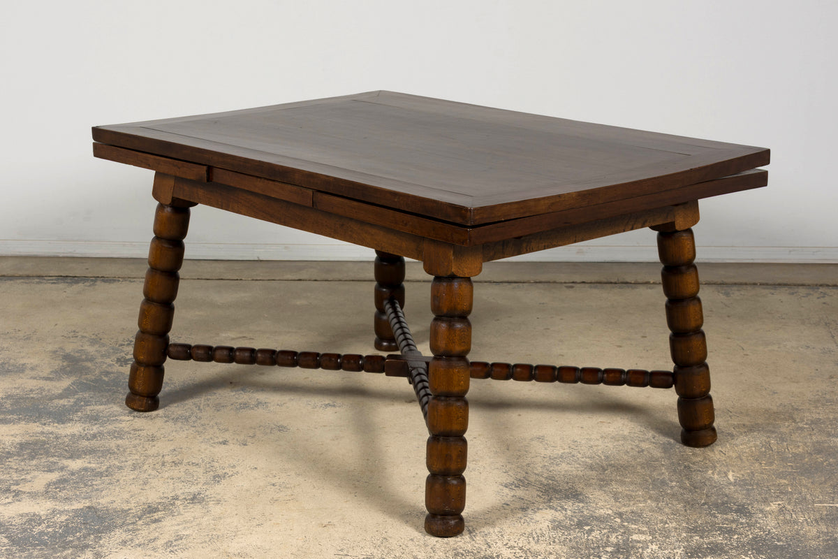 Late 19th Century English Jacobean Style Walnut Extendable Dining Table