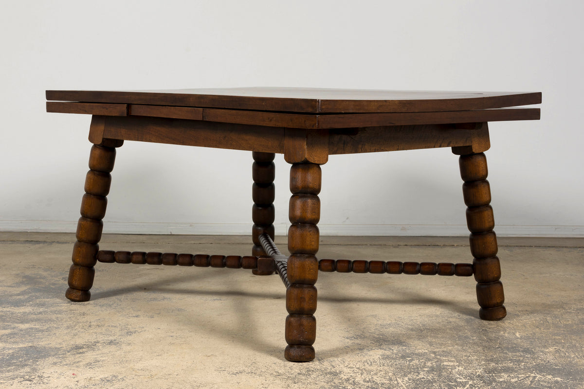 Late 19th Century English Jacobean Style Walnut Extendable Dining Table