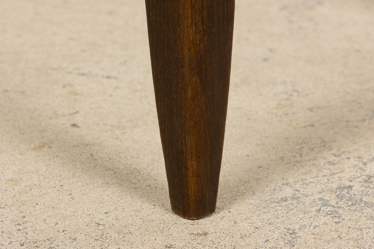 1930s French Art Deco Oak Dining Chairs in Laurel Green Velvet - Set of 6