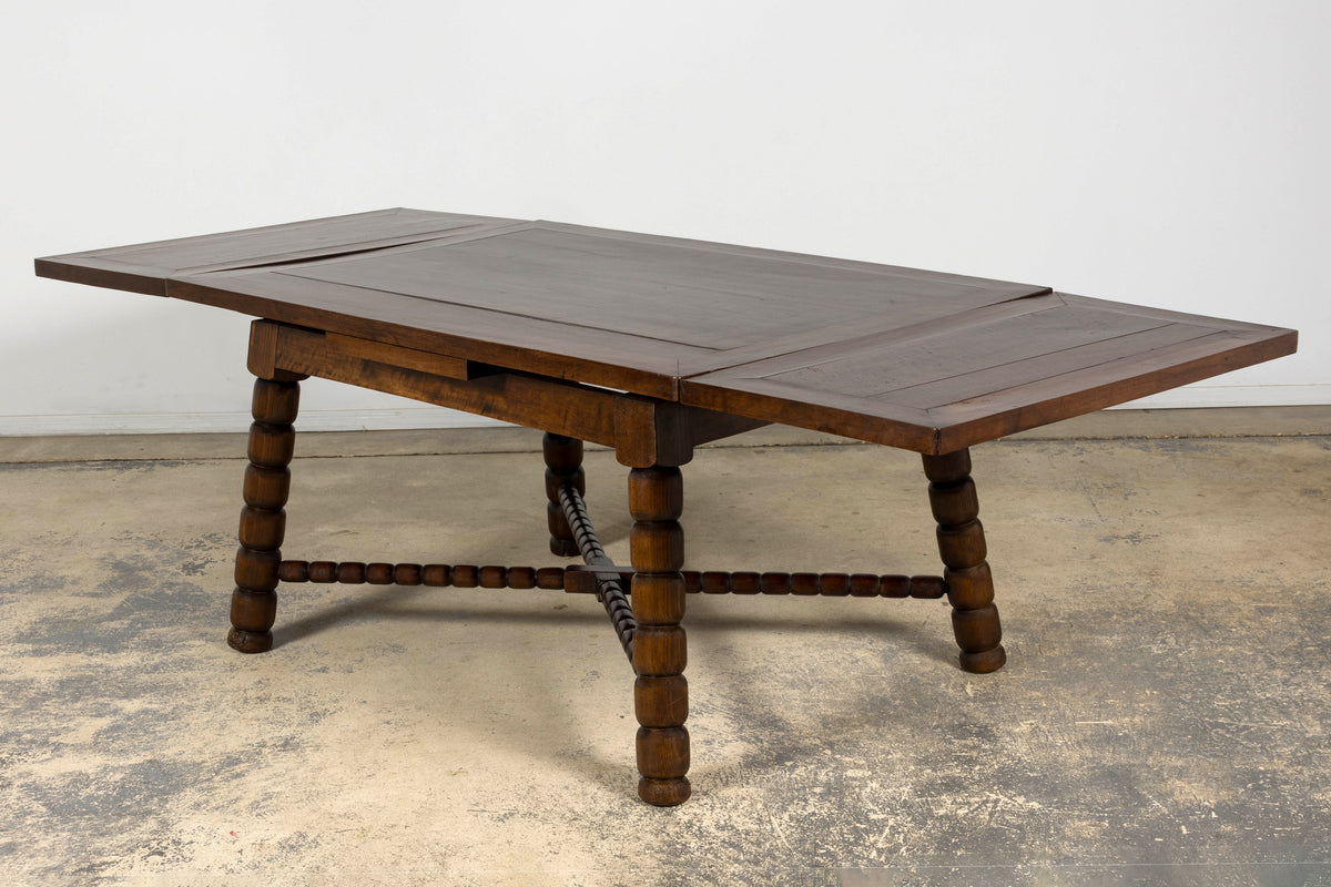 Late 19th Century English Jacobean Style Walnut Extendable Dining Table