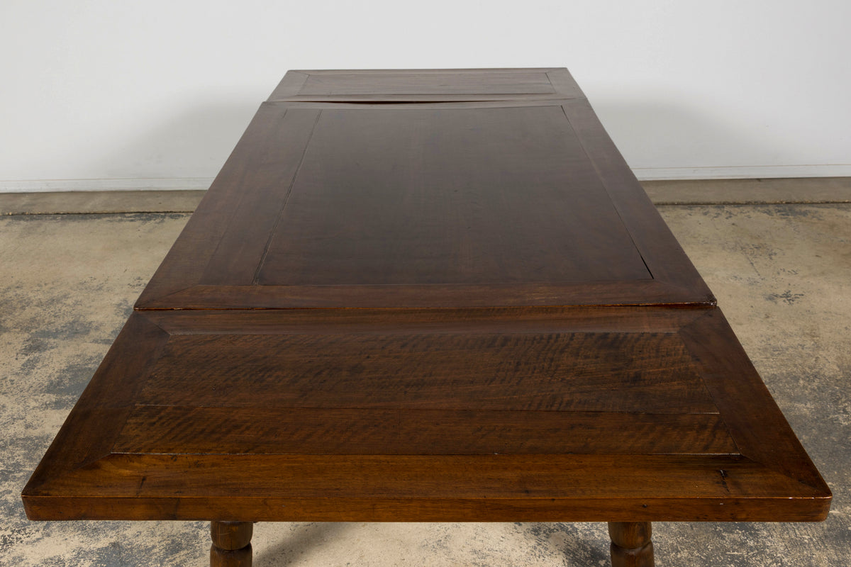Late 19th Century English Jacobean Style Walnut Extendable Dining Table