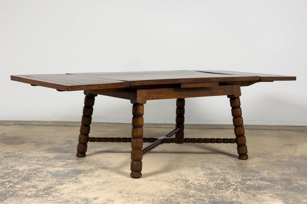 Late 19th Century English Jacobean Style Walnut Extendable Dining Table