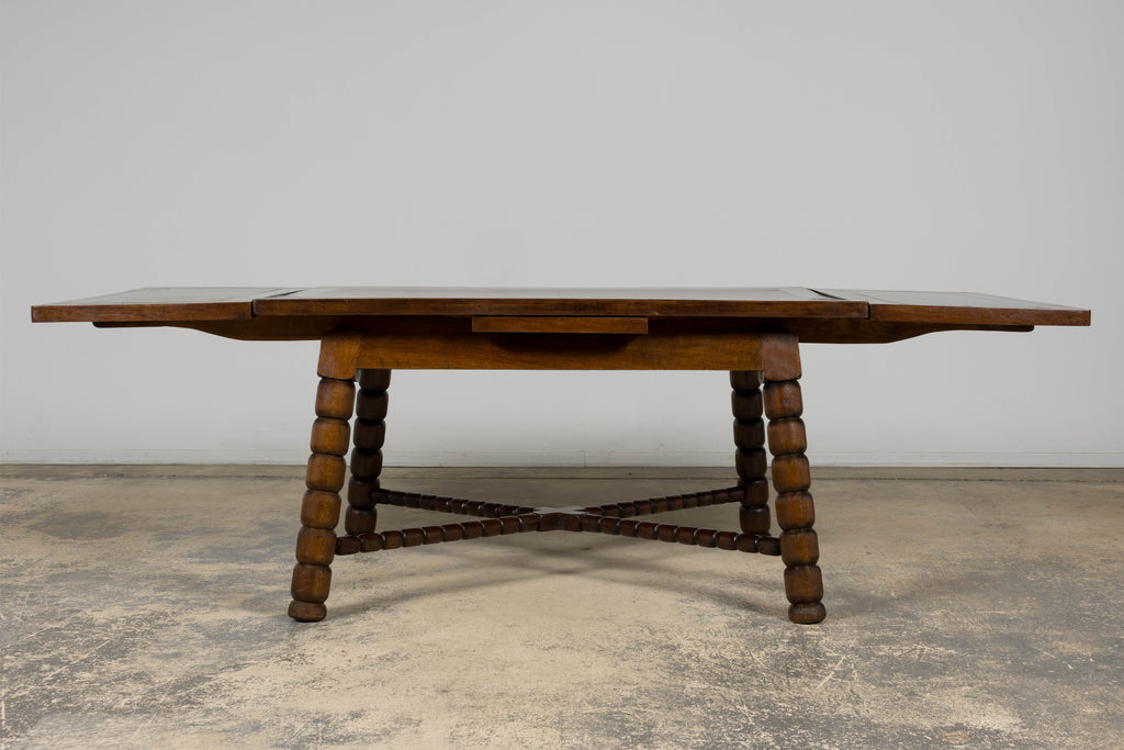 Late 19th Century English Jacobean Style Walnut Extendable Dining Table
