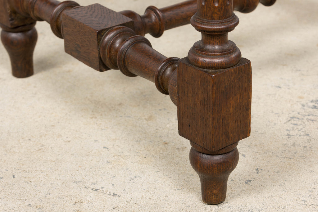 Antique French Renaissance Revival Henri II Style Oak Cane Dining Chairs - Set of 6
