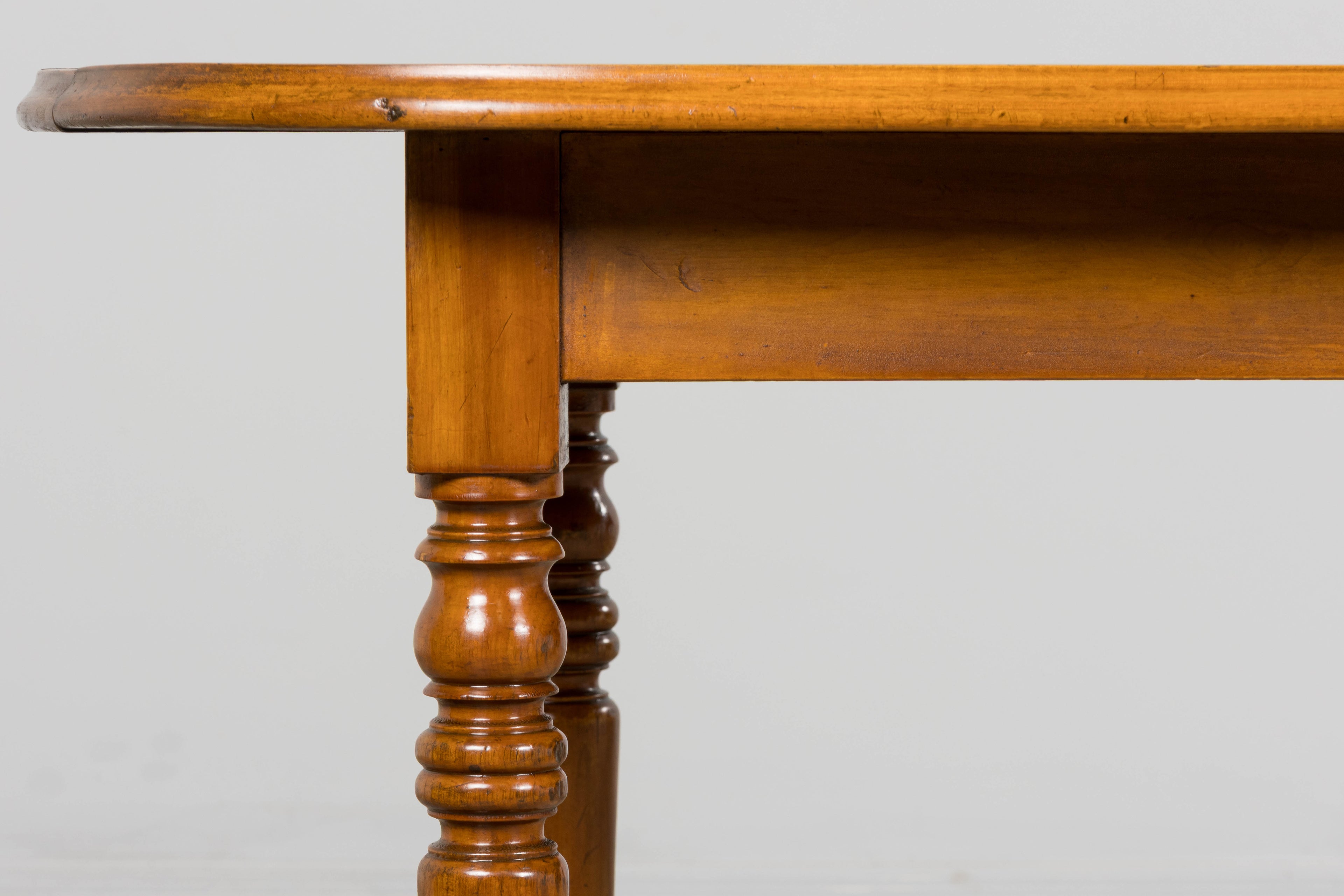 Antique French Provincial Fruitwood Farmhouse Dining Table