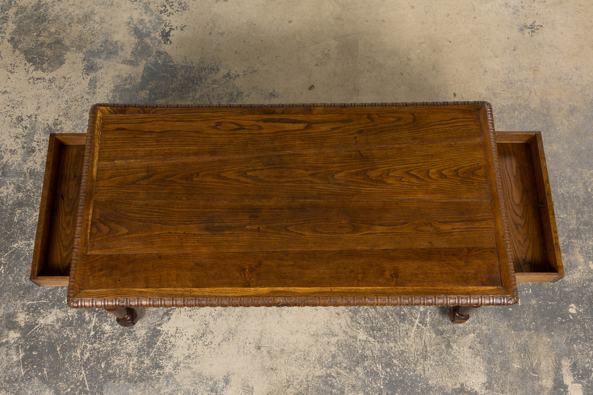 Late 19th Century French Louis XIII Style Oak Writing Table