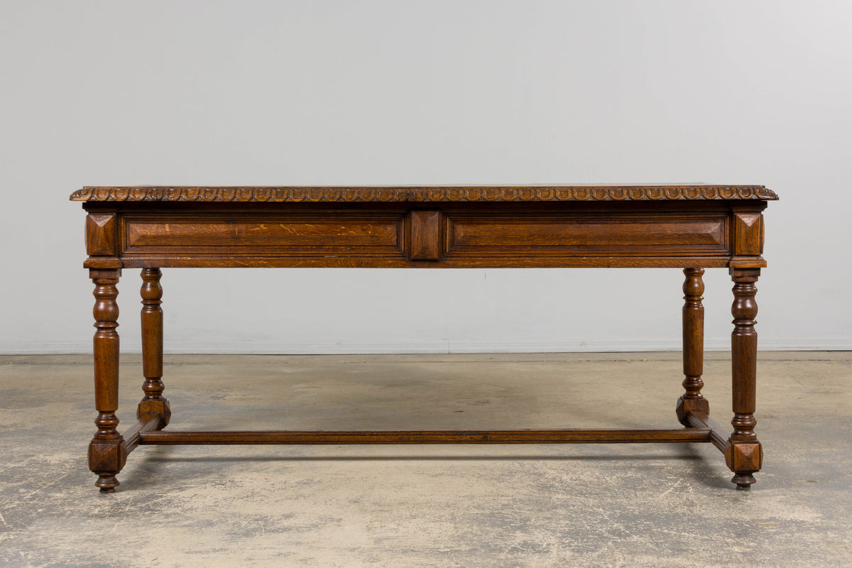 Late 19th Century French Louis XIII Style Oak Writing Table