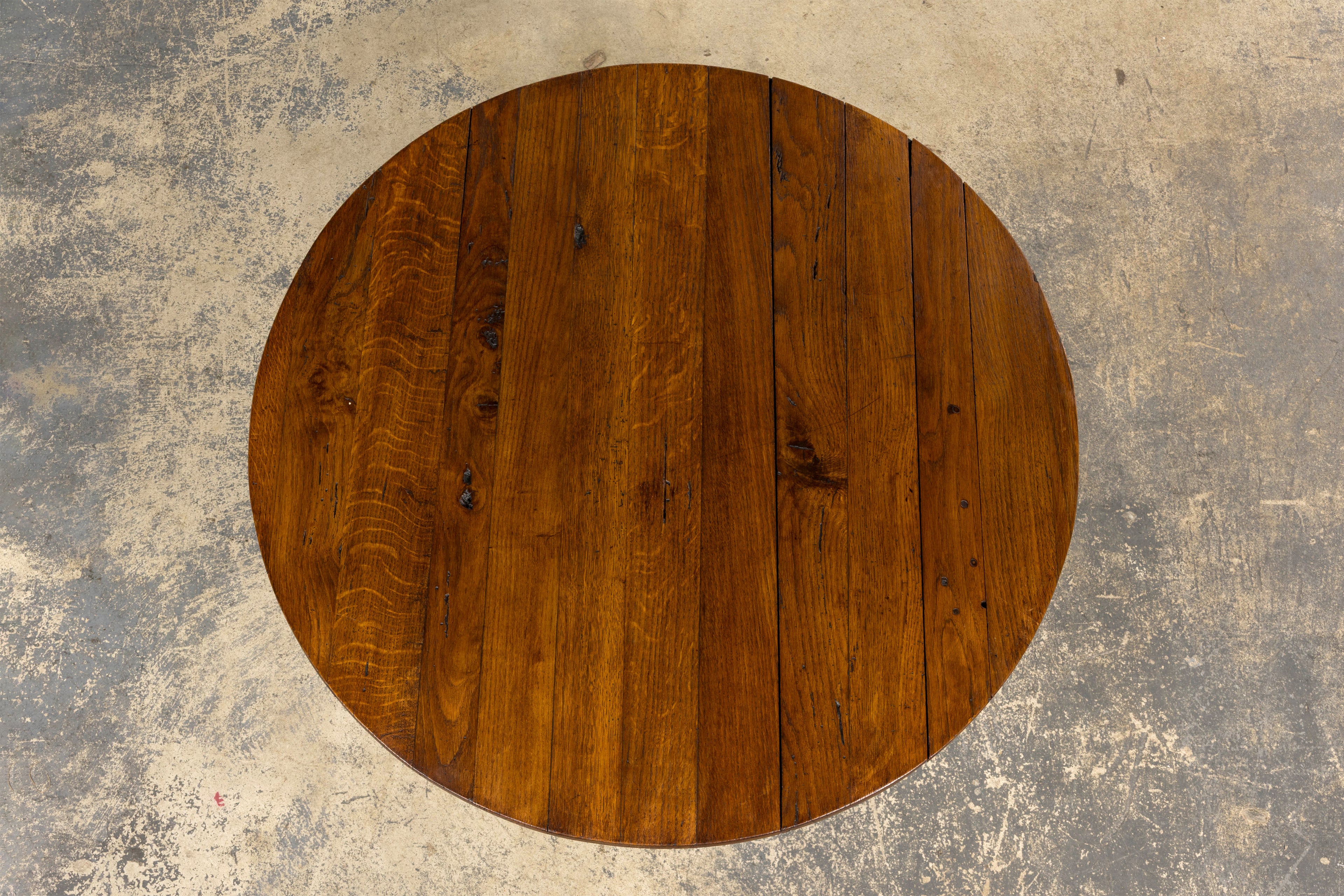 ON HOLD Antique Country French Farmhouse Oval Oak Vendange Wine Tasting Table