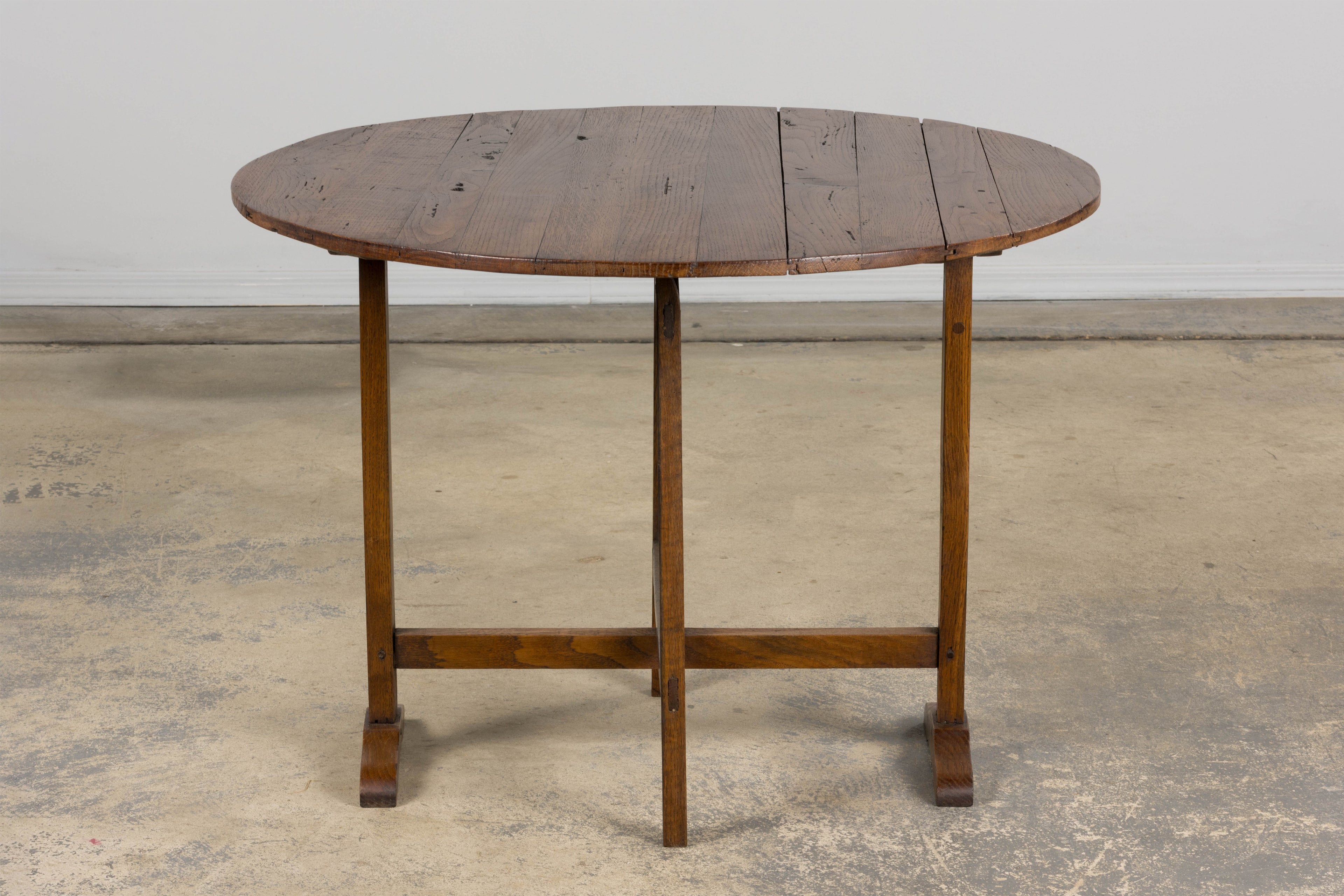 ON HOLD Antique Country French Farmhouse Oval Oak Vendange Wine Tasting Table
