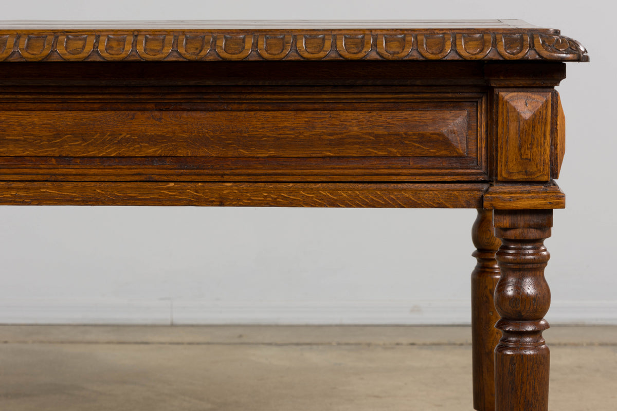 Late 19th Century French Louis XIII Style Oak Writing Table