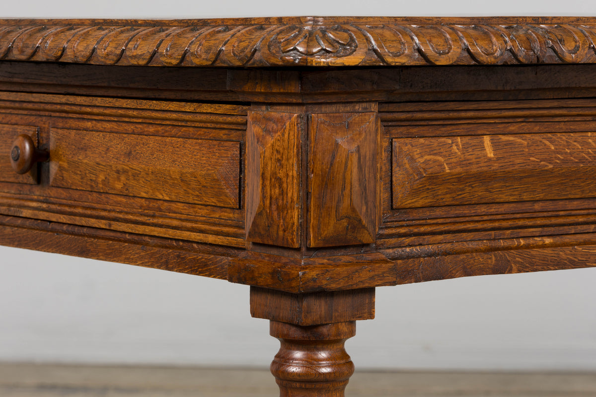 Late 19th Century French Louis XIII Style Oak Writing Table