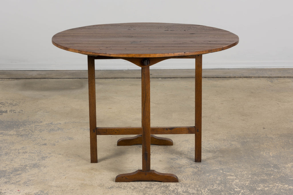 ON HOLD Antique Country French Farmhouse Oval Oak Vendange Wine Tasting Table