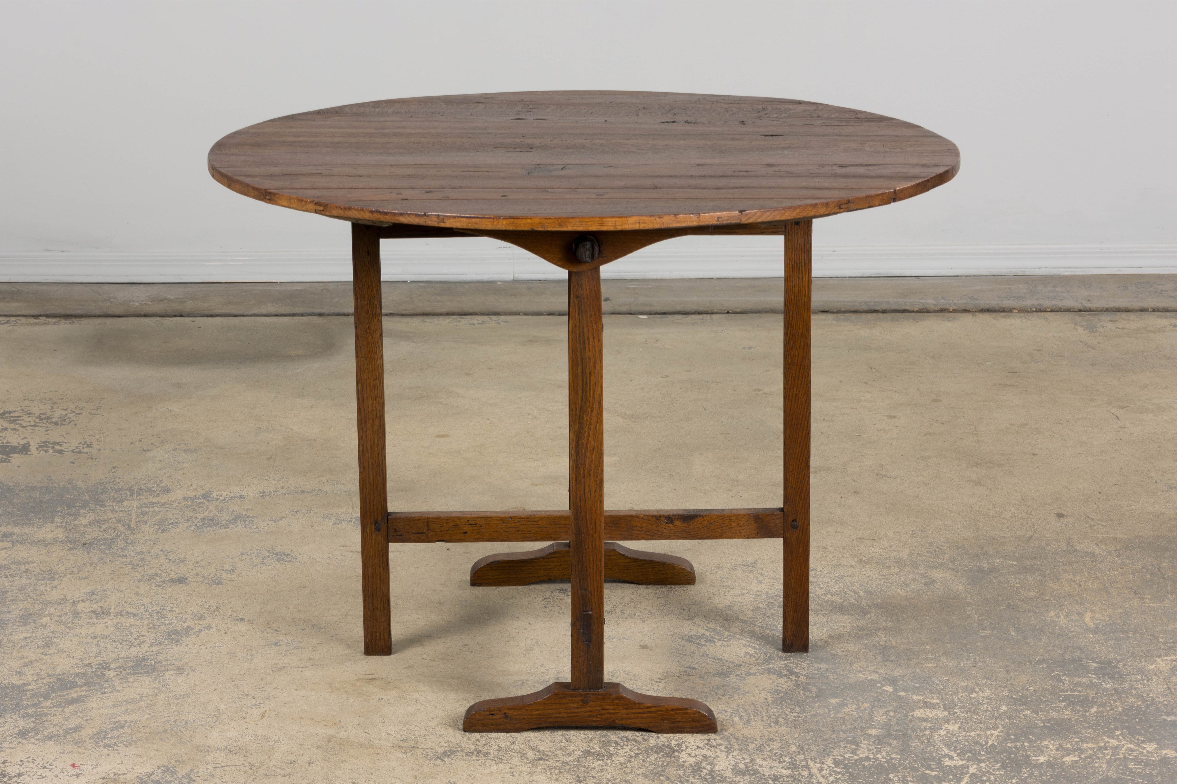 ON HOLD Antique Country French Farmhouse Oval Oak Vendange Wine Tasting Table