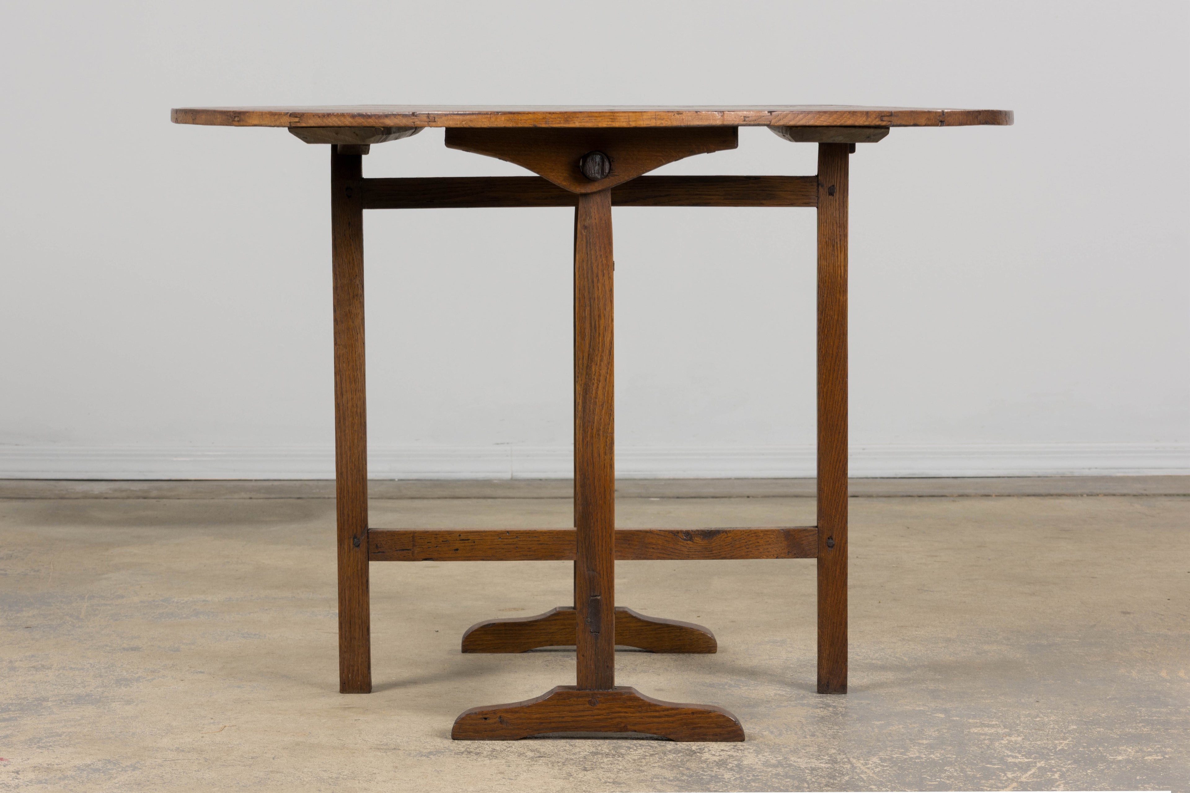 ON HOLD Antique Country French Farmhouse Oval Oak Vendange Wine Tasting Table