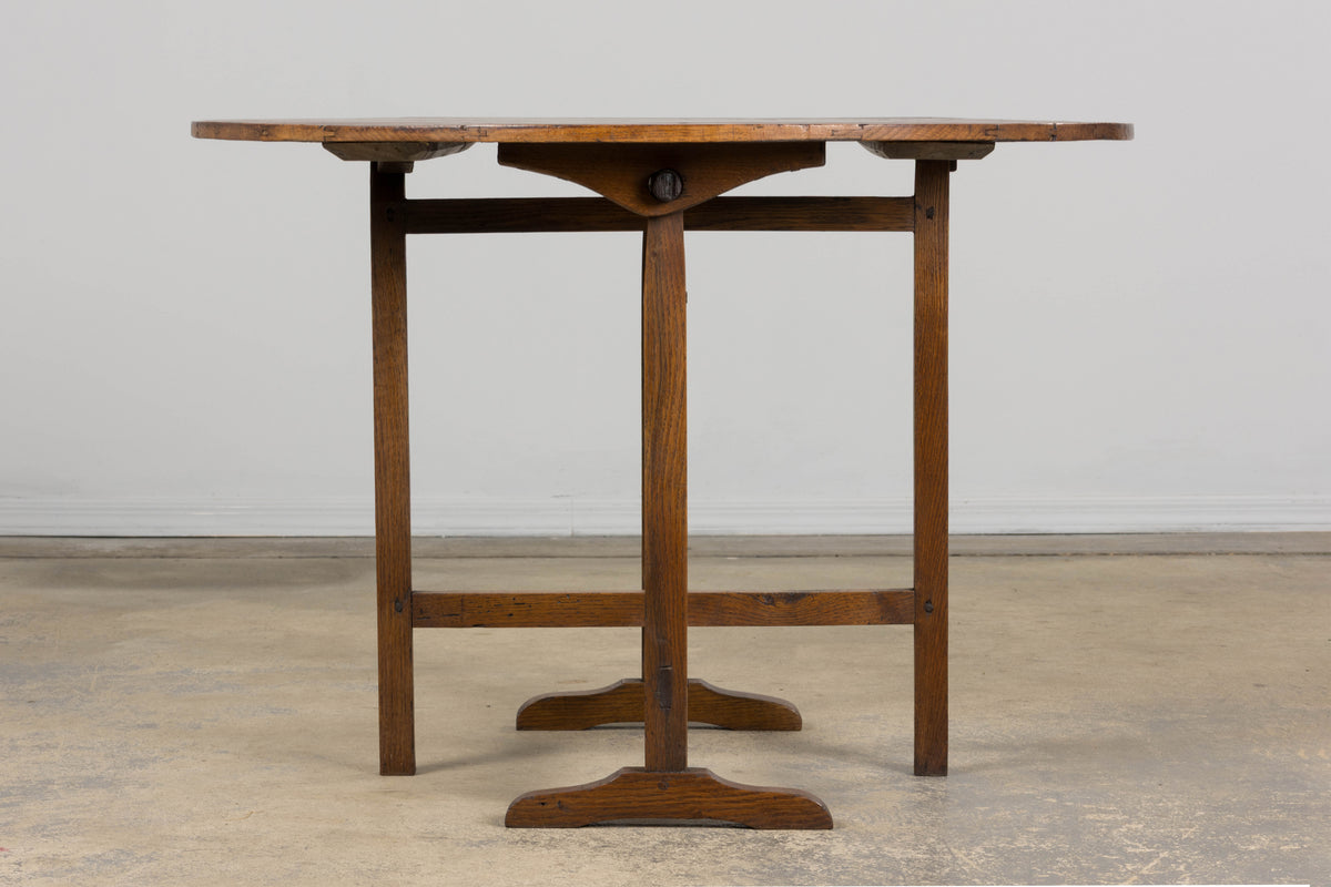 Antique Country French Farmhouse Oval Oak Vendange Wine Tasting Table