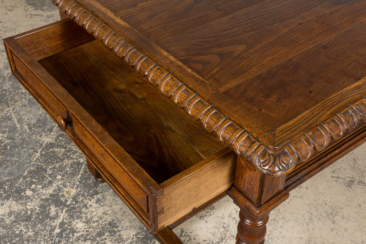 Late 19th Century French Louis XIII Style Oak Writing Table