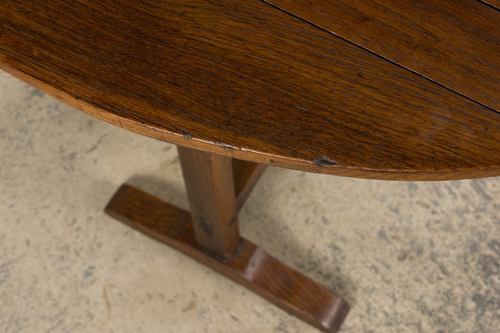 ON HOLD Antique Country French Farmhouse Oval Oak Vendange Wine Tasting Table