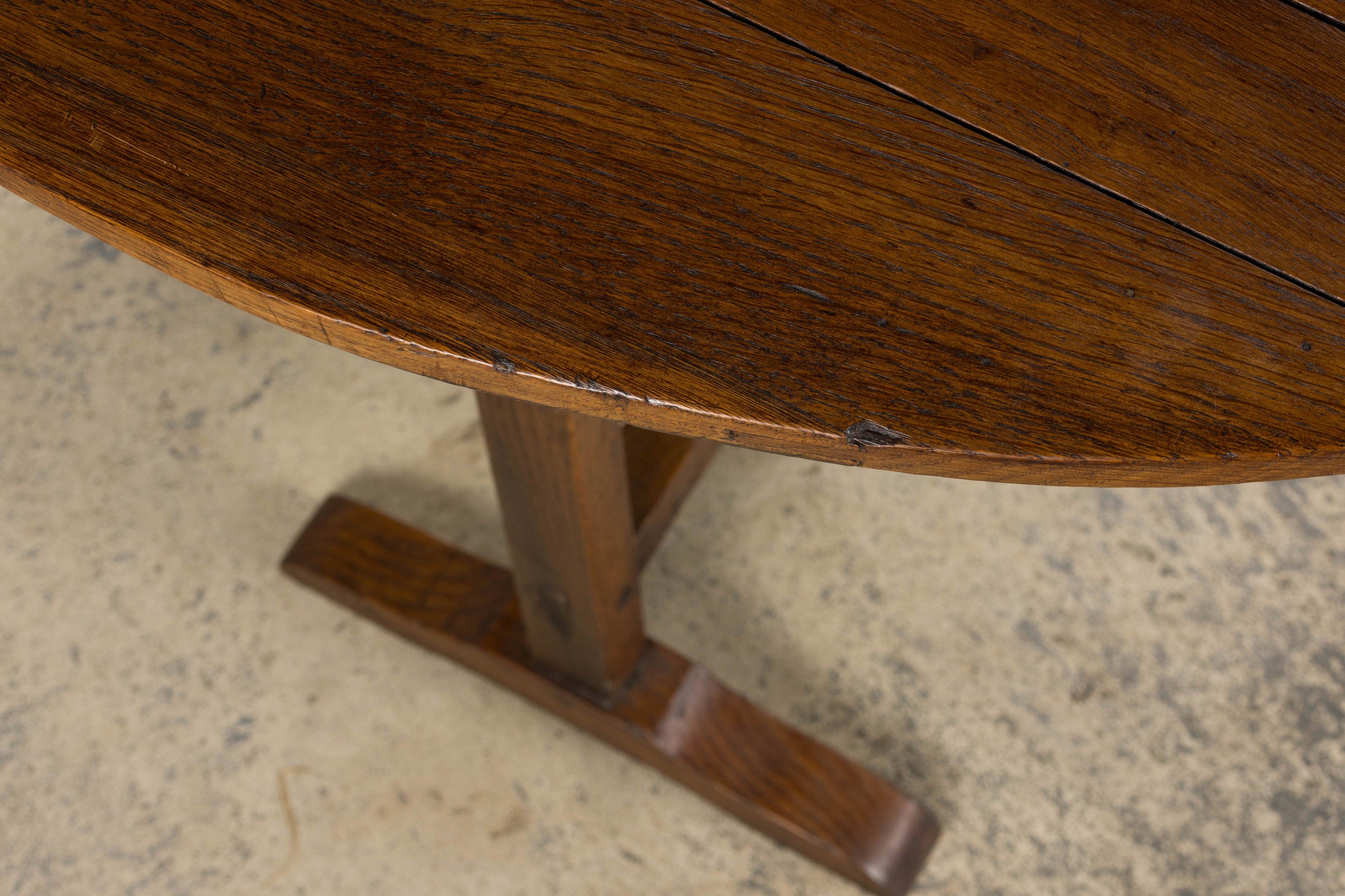 ON HOLD Antique Country French Farmhouse Oval Oak Vendange Wine Tasting Table