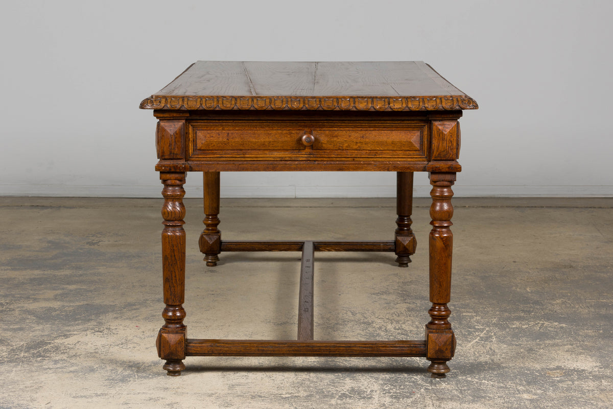 Late 19th Century French Louis XIII Style Oak Writing Table