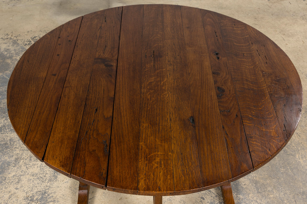 ON HOLD Antique Country French Farmhouse Oval Oak Vendange Wine Tasting Table