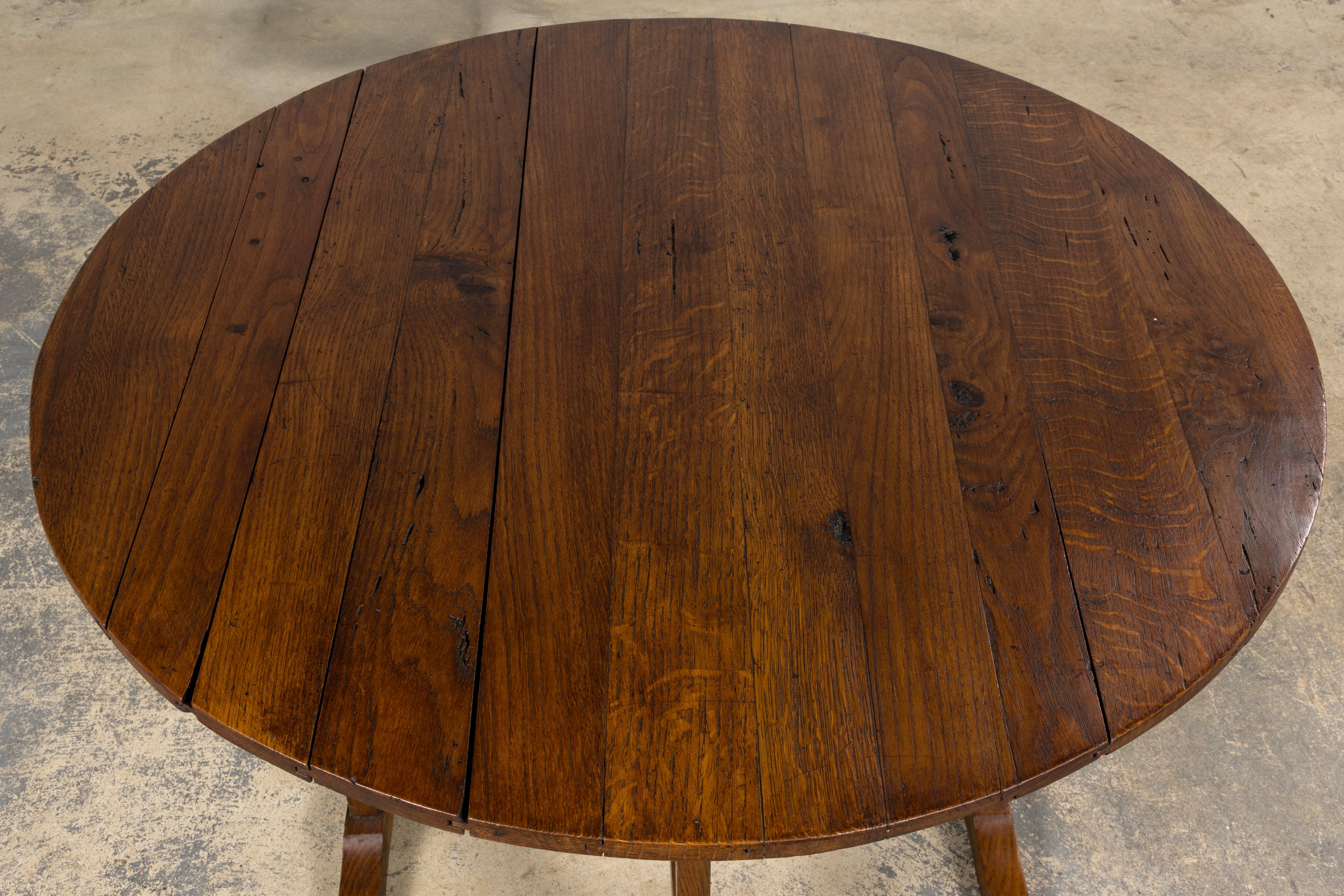 ON HOLD Antique Country French Farmhouse Oval Oak Vendange Wine Tasting Table