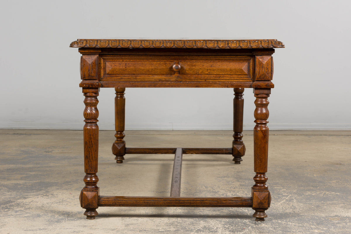 Late 19th Century French Louis XIII Style Oak Writing Table