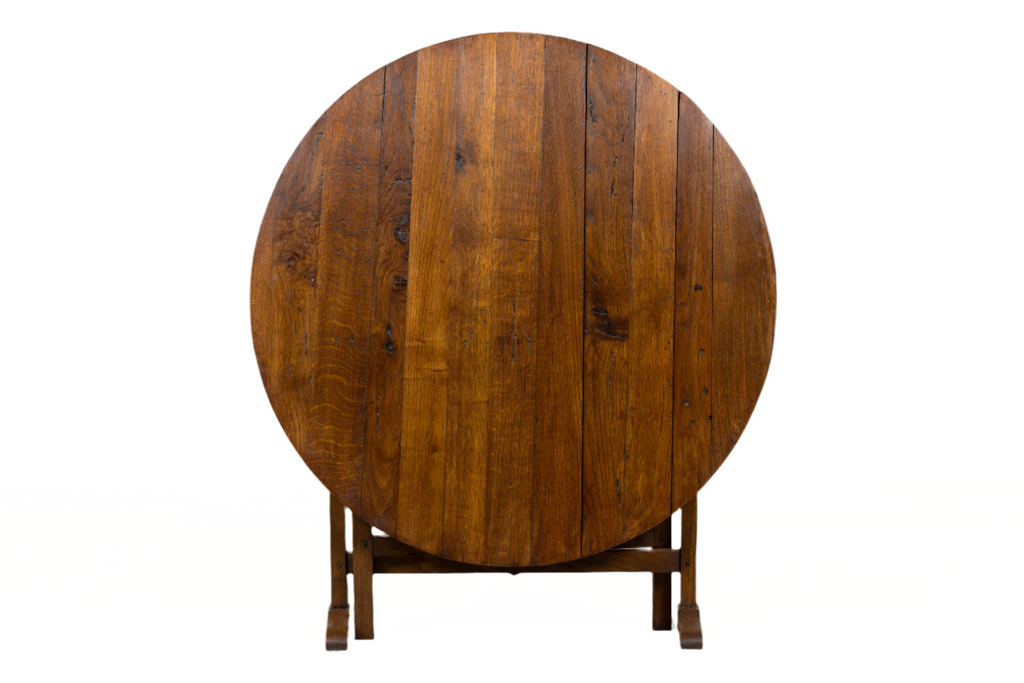 ON HOLD Antique Country French Farmhouse Oval Oak Vendange Wine Tasting Table