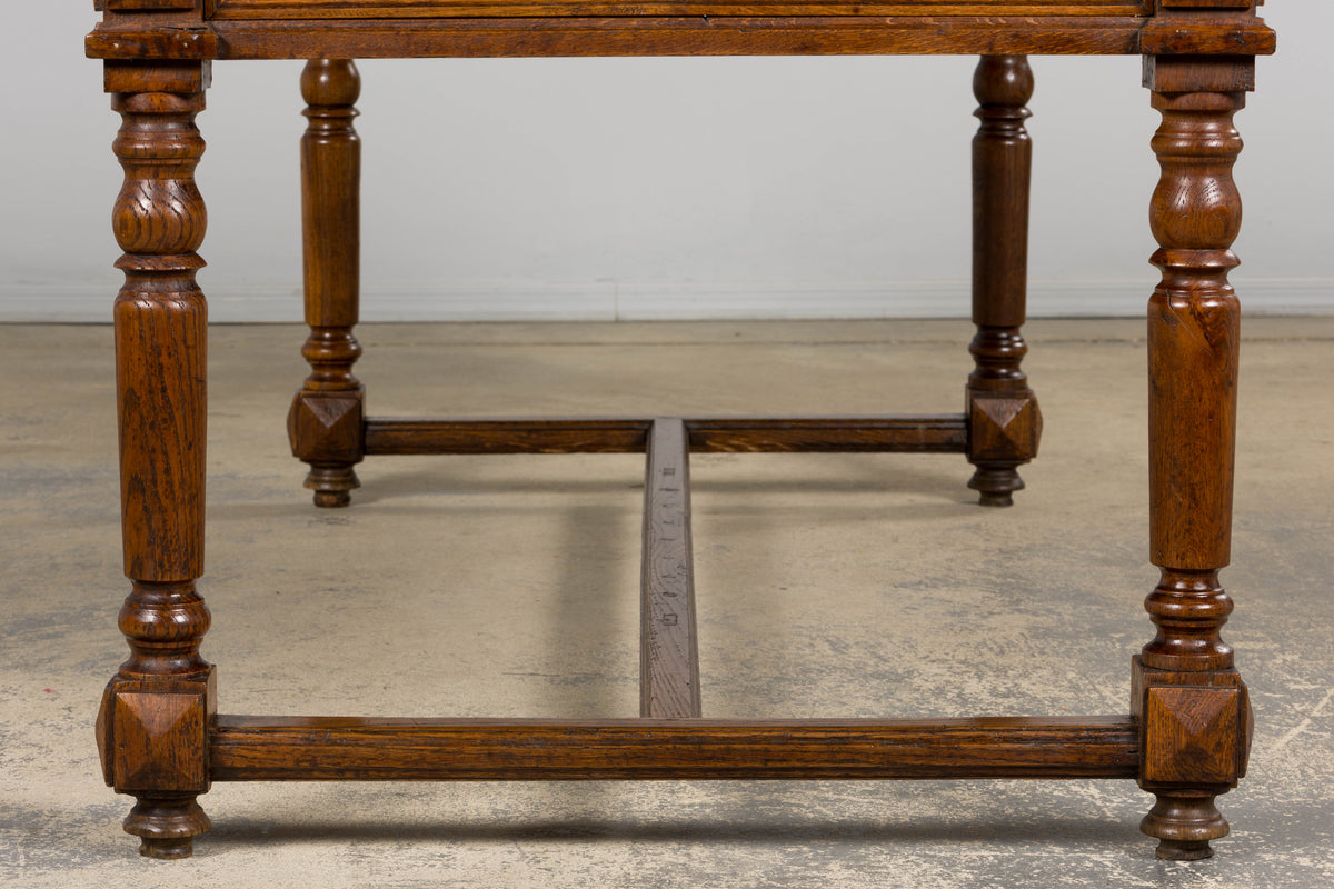 Late 19th Century French Louis XIII Style Oak Writing Table