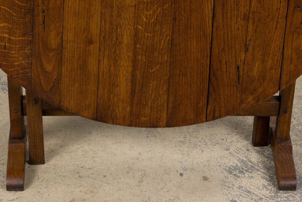 ON HOLD Antique Country French Farmhouse Oval Oak Vendange Wine Tasting Table