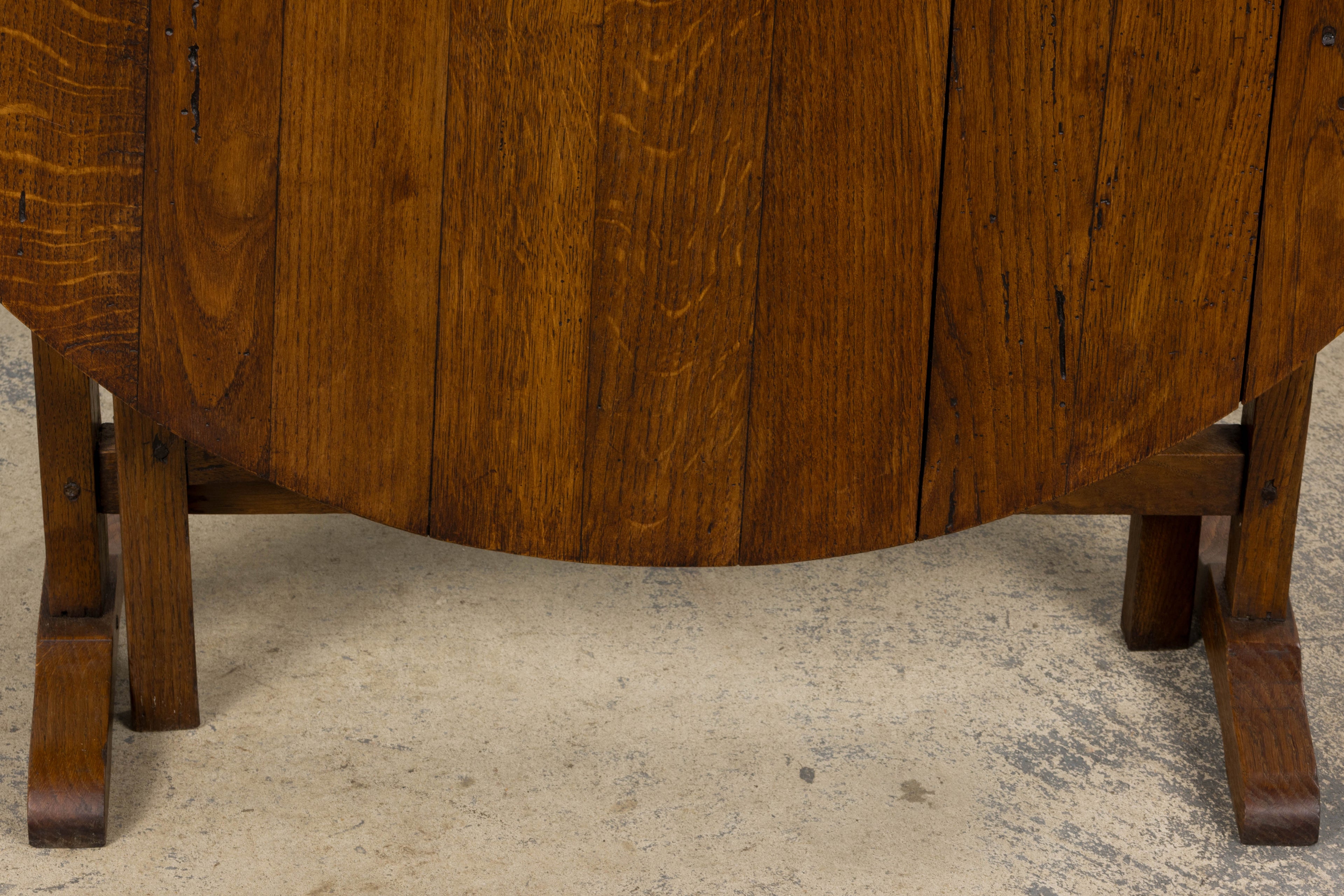 ON HOLD Antique Country French Farmhouse Oval Oak Vendange Wine Tasting Table