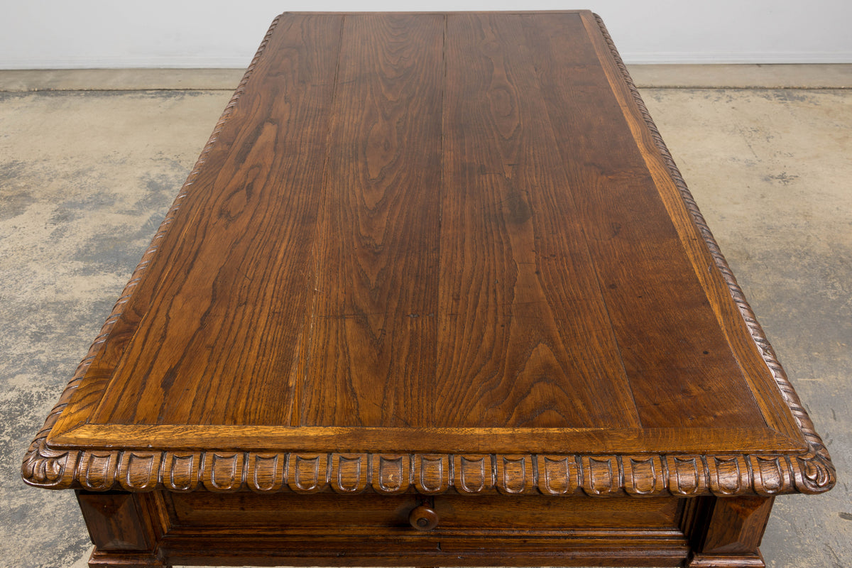 Late 19th Century French Louis XIII Style Oak Writing Table
