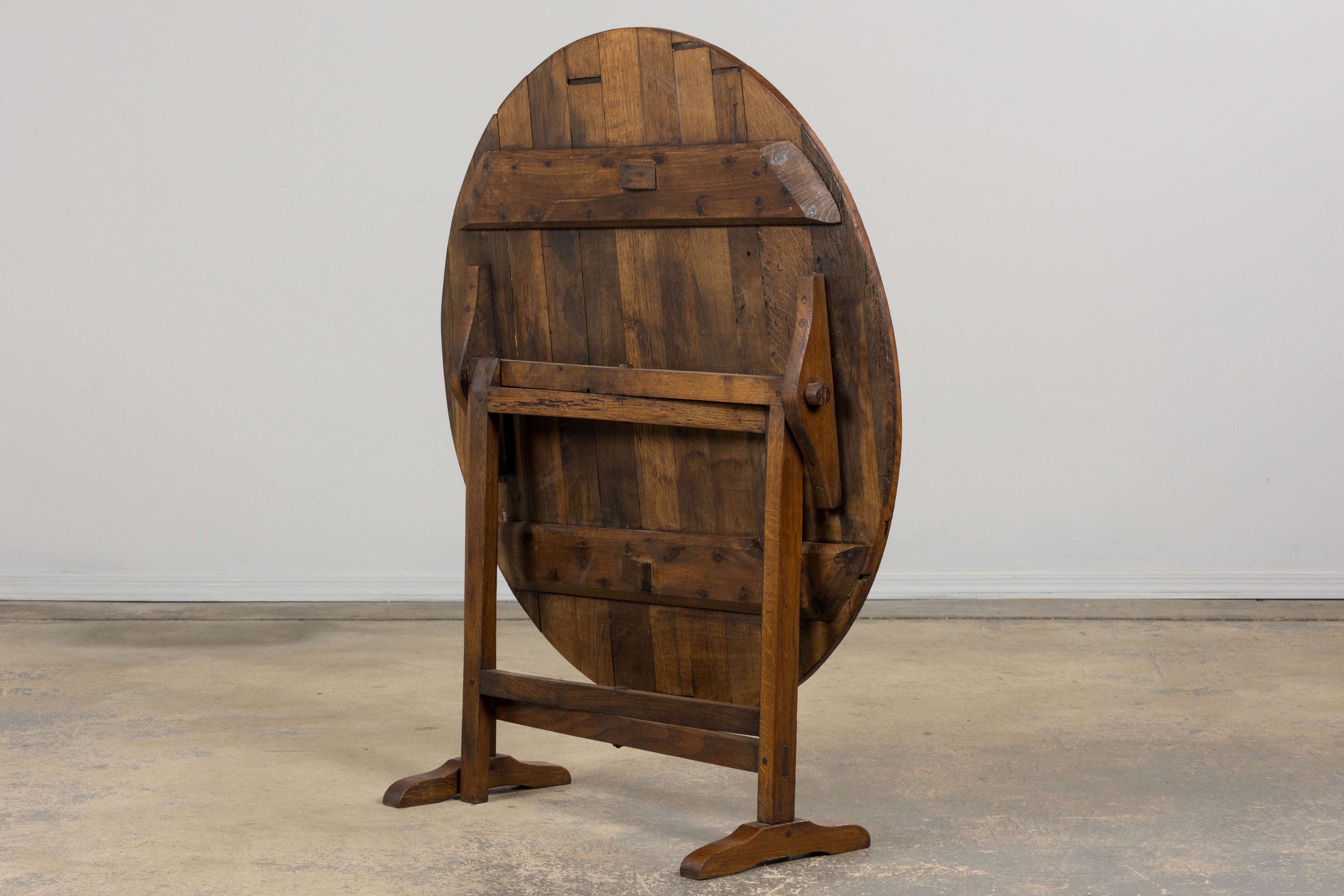 ON HOLD Antique Country French Farmhouse Oval Oak Vendange Wine Tasting Table