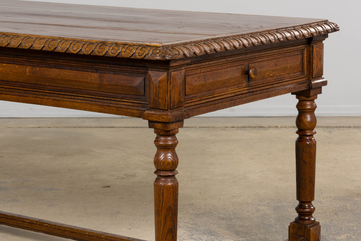 Late 19th Century French Louis XIII Style Oak Writing Table