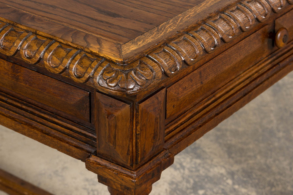 Late 19th Century French Louis XIII Style Oak Writing Table