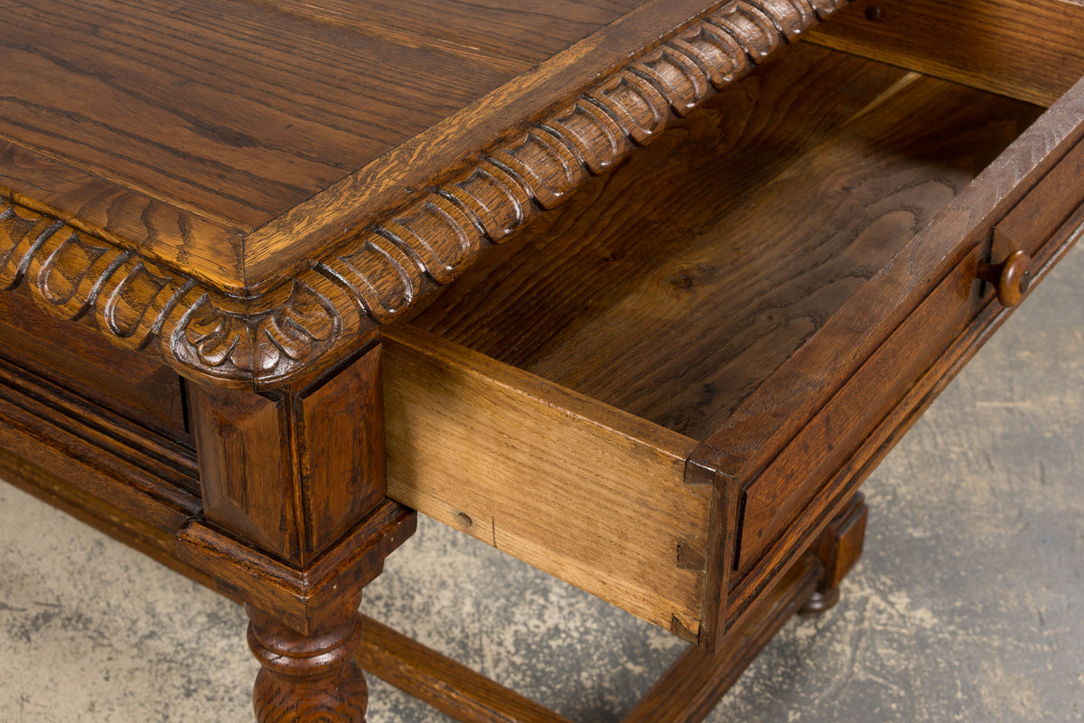 Late 19th Century French Louis XIII Style Oak Writing Table