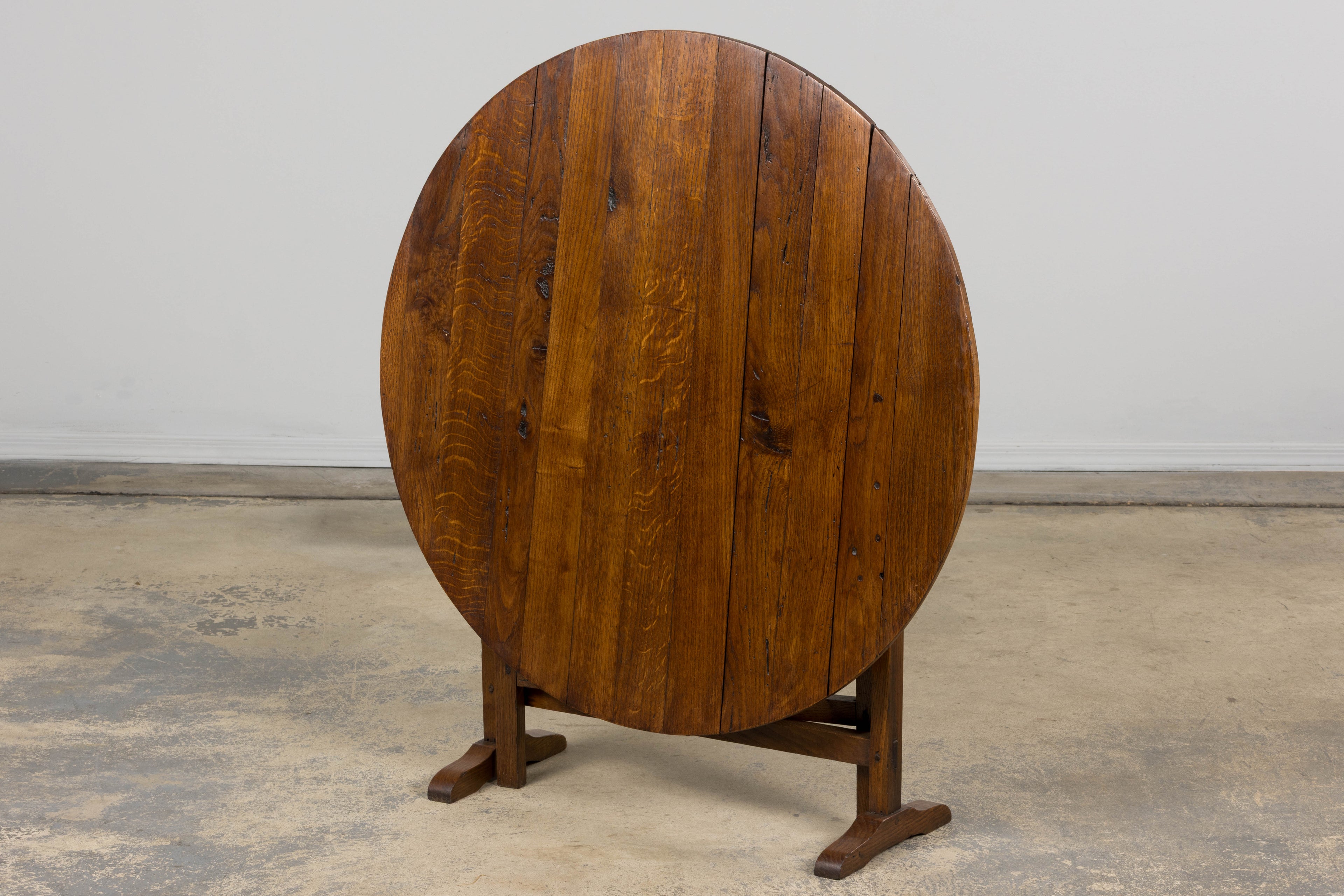 Antique Country French Farmhouse Oval Oak Vendange Wine Tasting Table