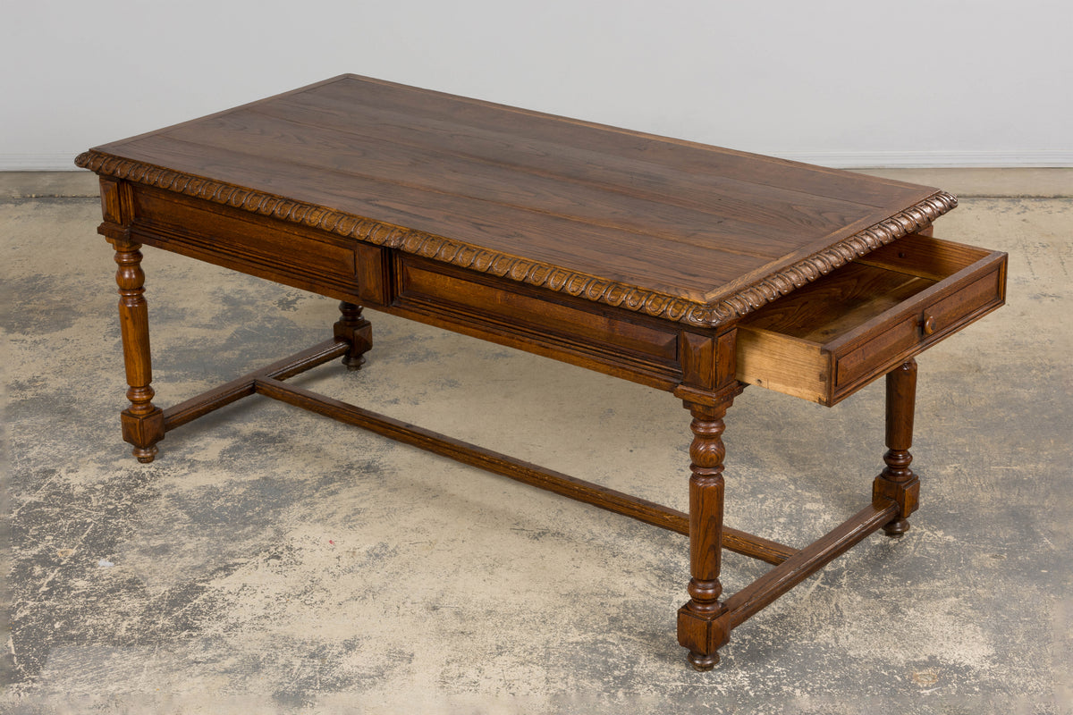Late 19th Century French Louis XIII Style Oak Writing Table