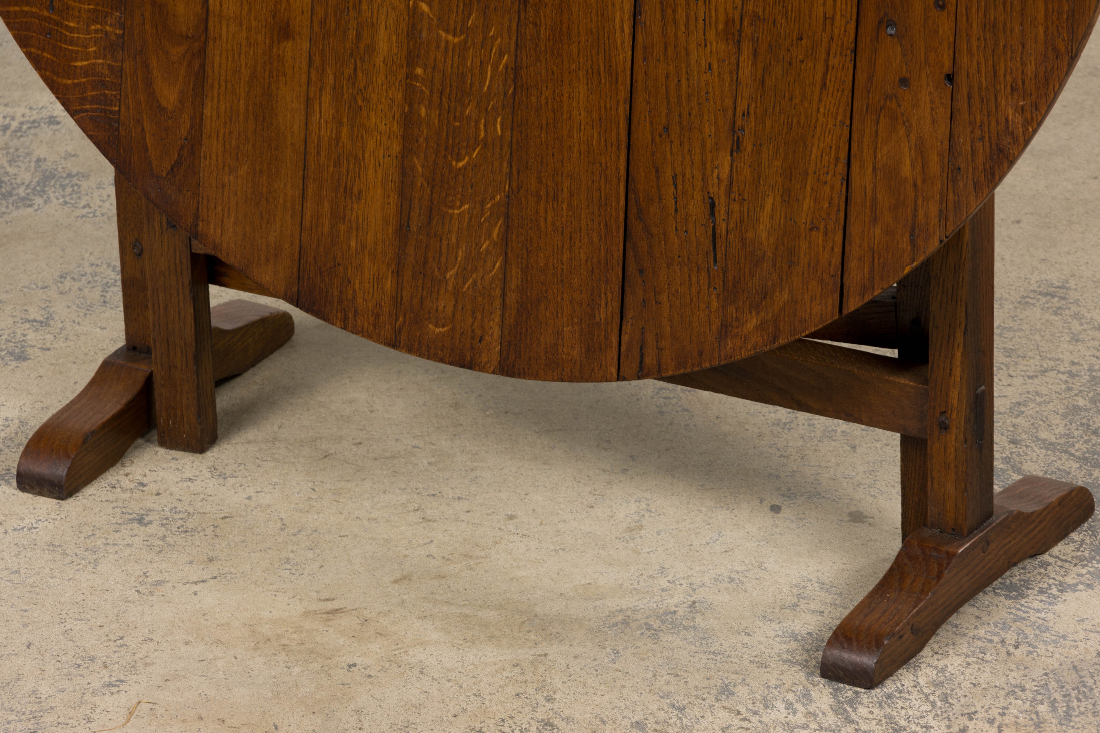 Antique Country French Farmhouse Oval Oak Vendange Wine Tasting Table