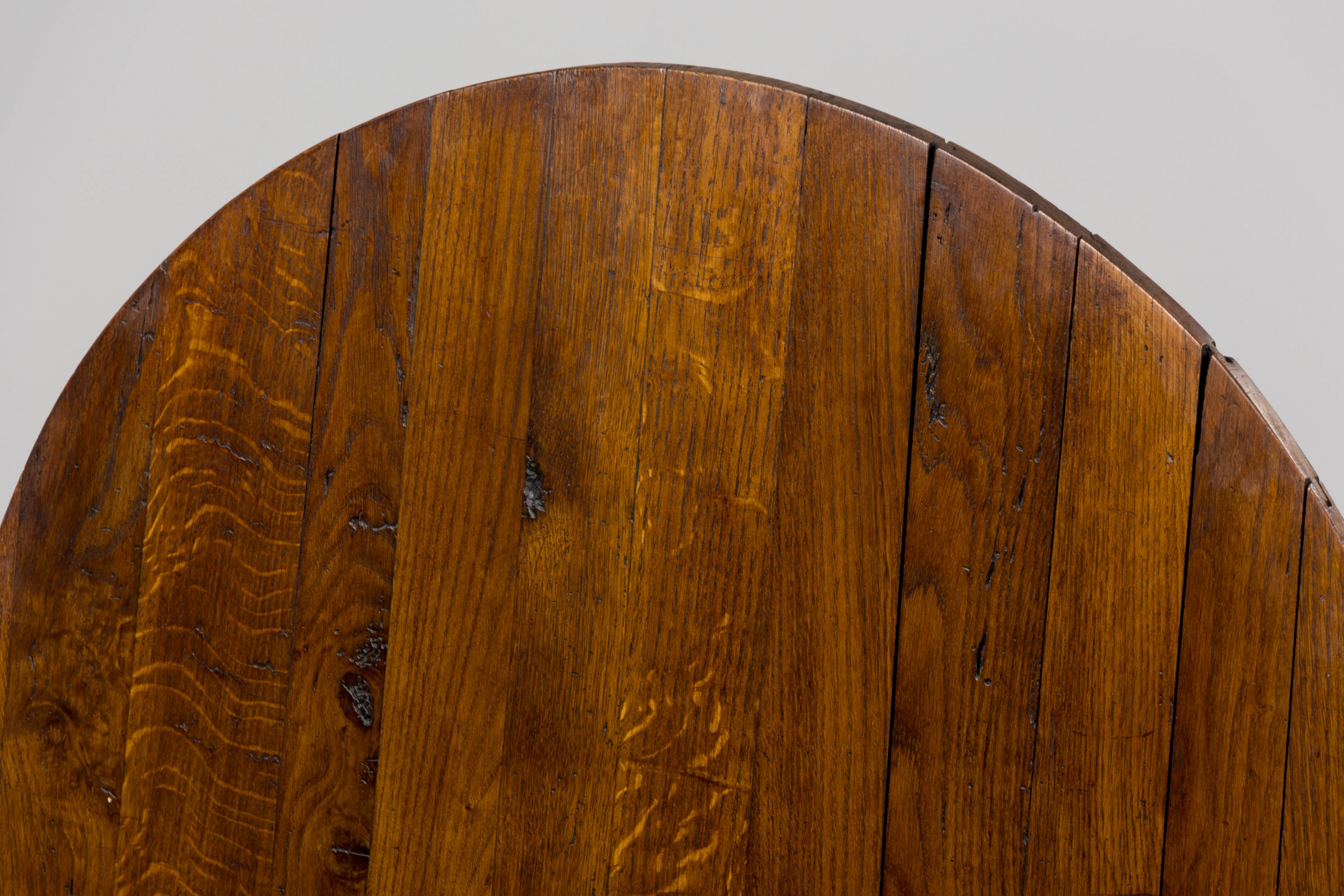 Antique Country French Farmhouse Oval Oak Vendange Wine Tasting Table