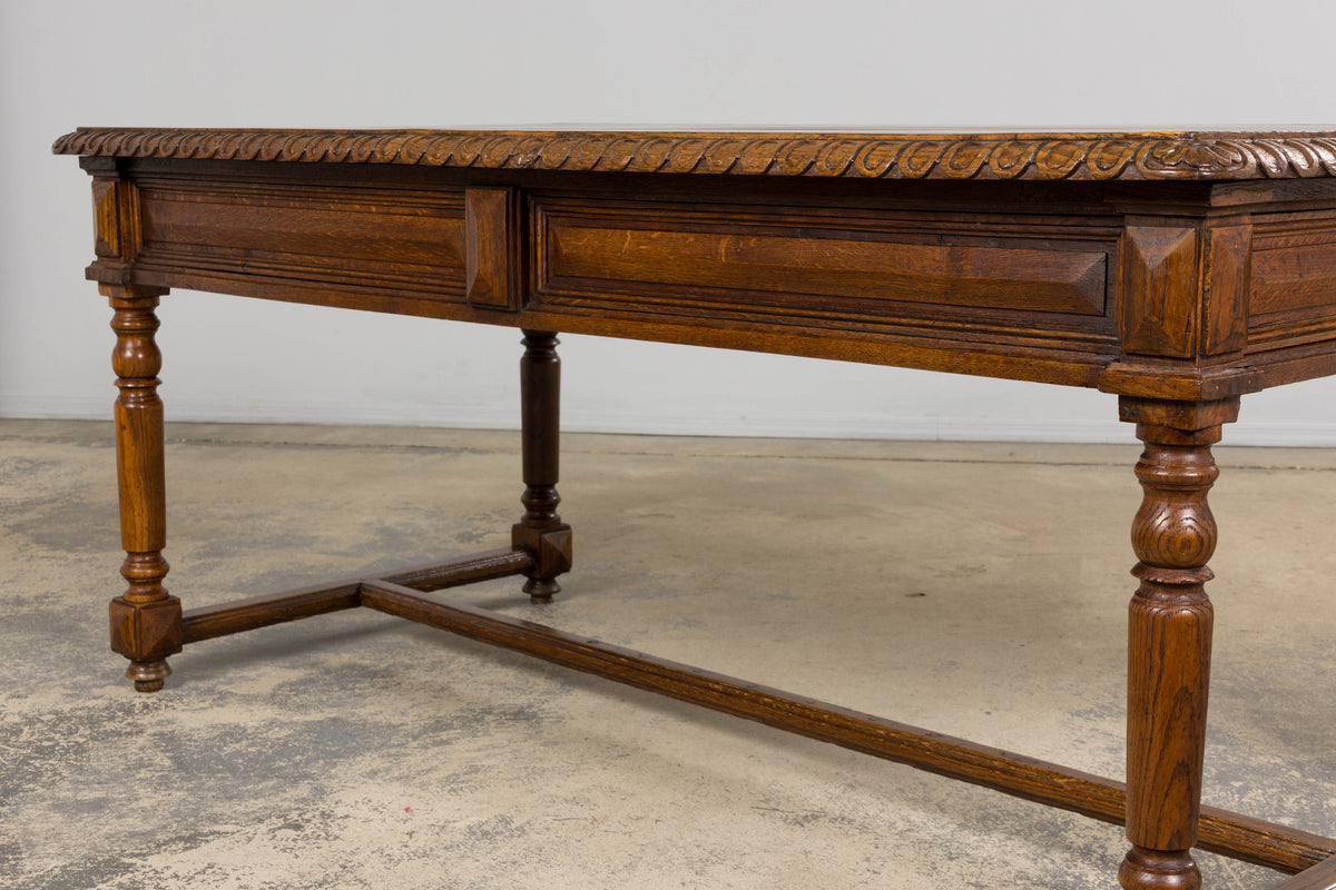 Late 19th Century French Louis XIII Style Oak Writing Table
