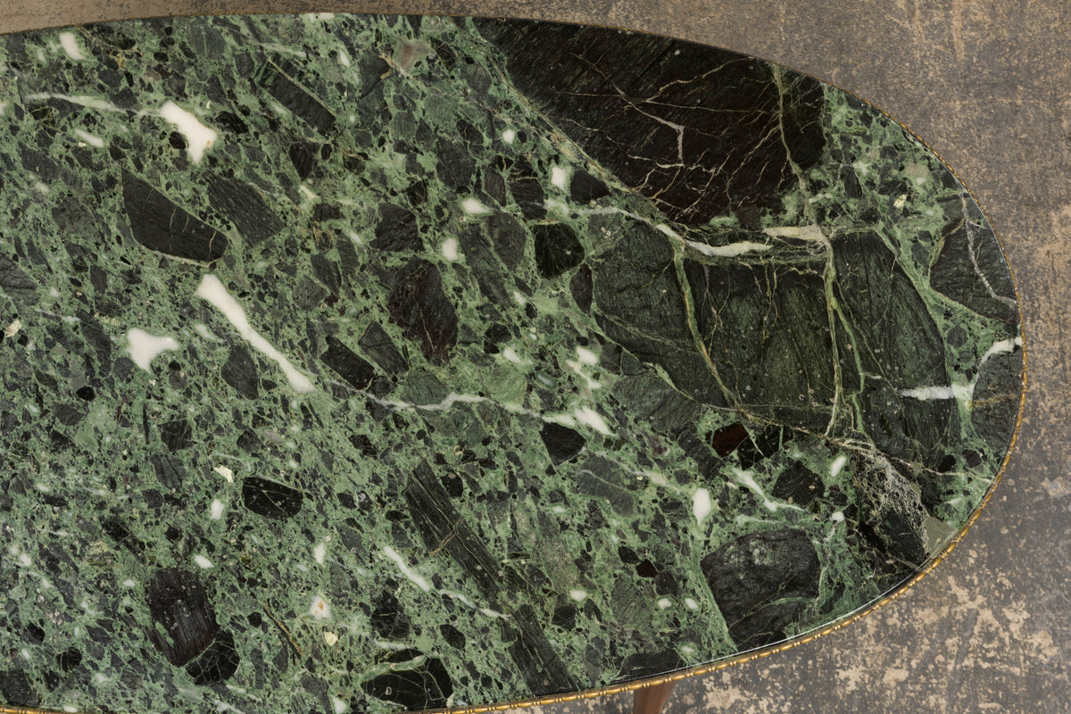 French Empre Style Coffee Table W/ Green Marble