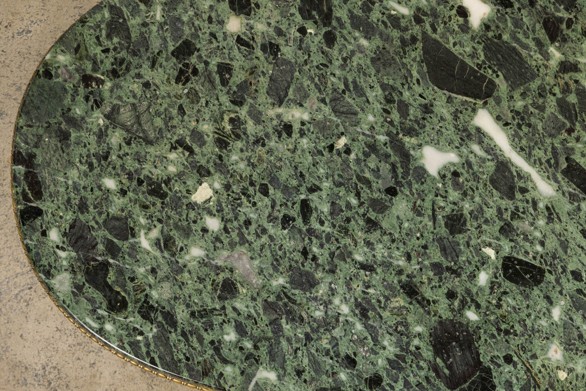 French Empre Style Coffee Table W/ Green Marble