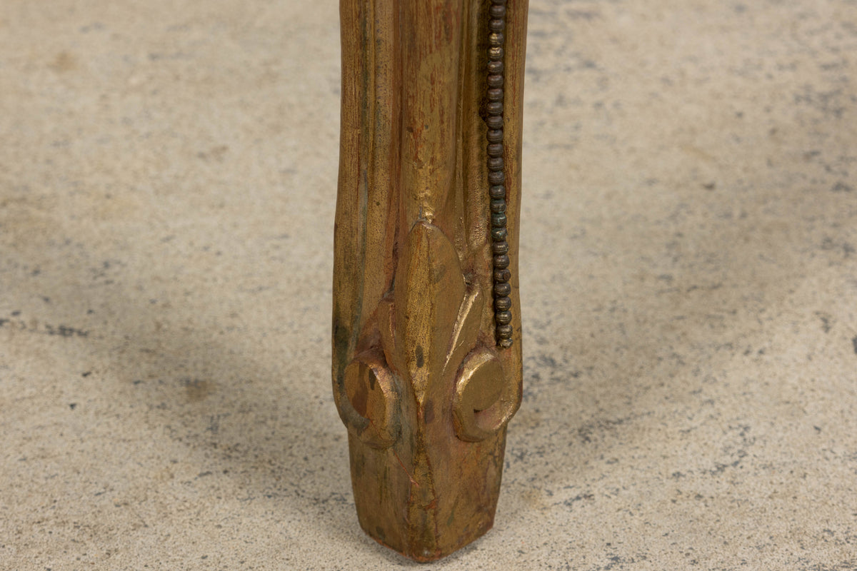 Antique French Louis XV Style Giltwood Dining Chairs in Cobalt Blue Velvet - Set of 6