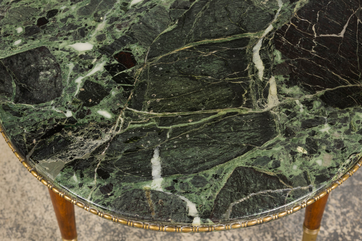 French Empre Style Coffee Table W/ Green Marble