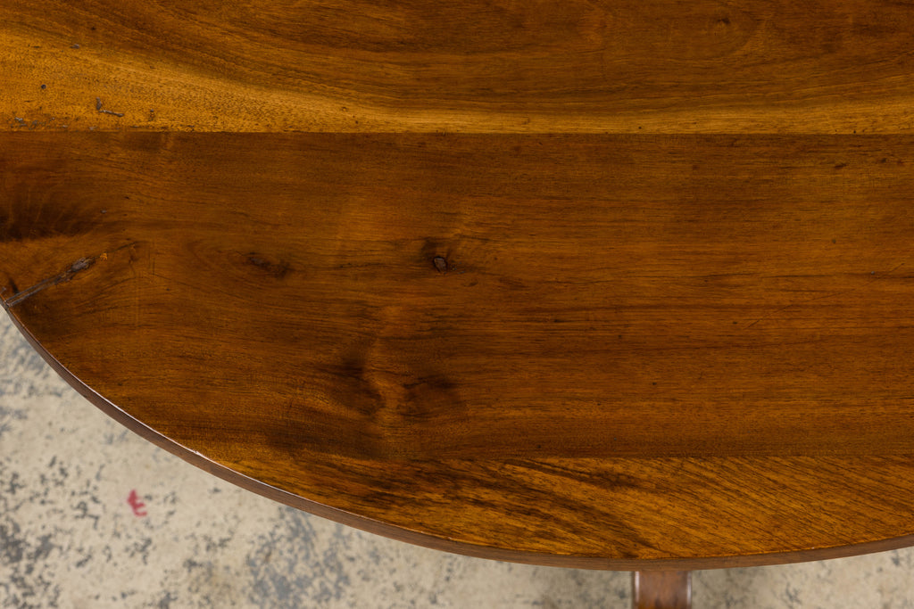 Antique French Louis Philippe Oval Walnut Vendange Wine Tasting Side Table