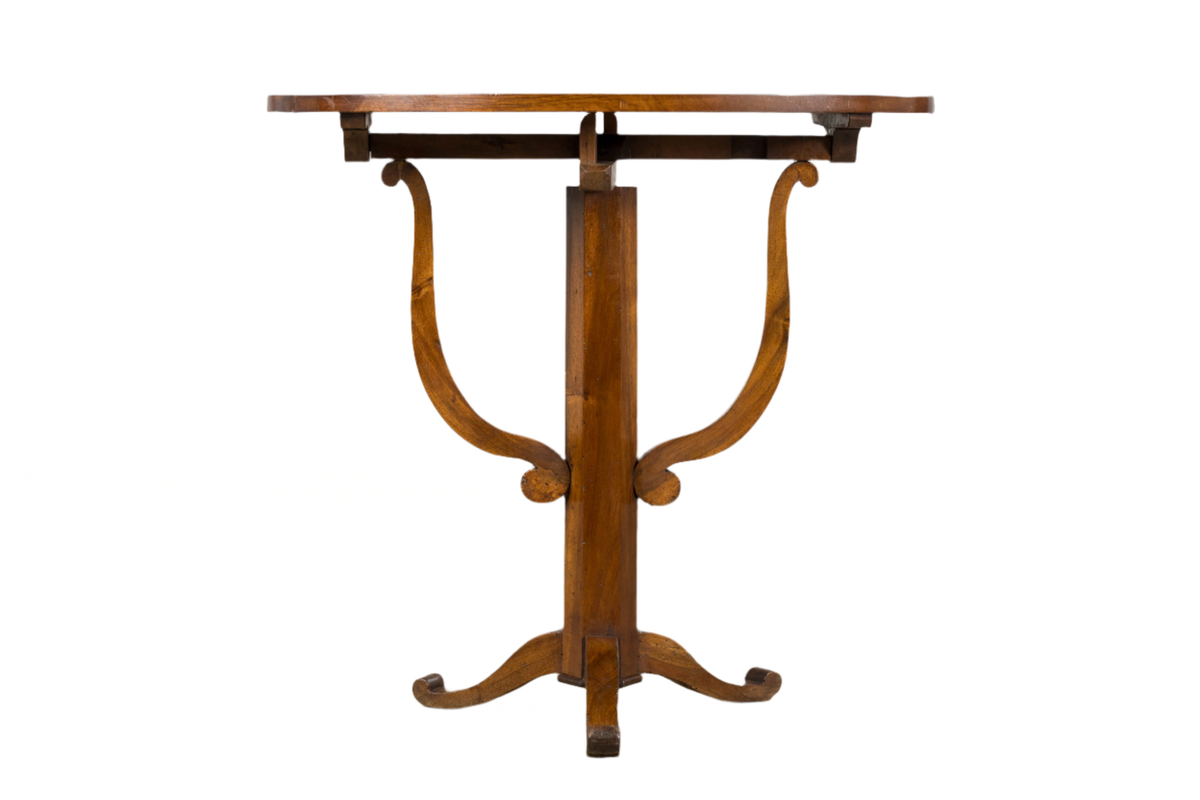 Antique French Louis Philippe Oval Walnut Vendange Wine Tasting Side Table